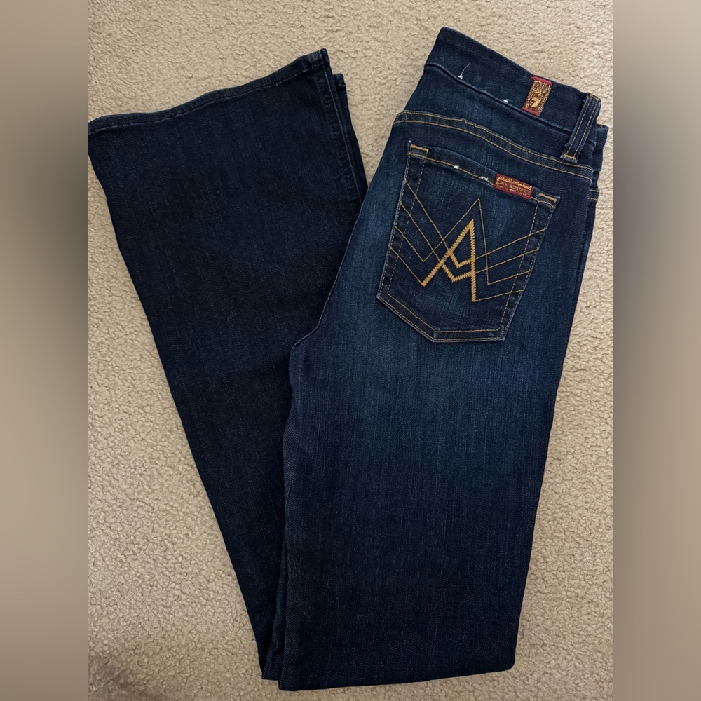 7 For All Mankind Dark Blue Bootcut Jeans Size 27